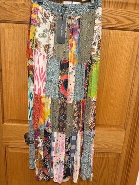 Young Threads  Palazzo Multicolor Patchwork Pants NWT